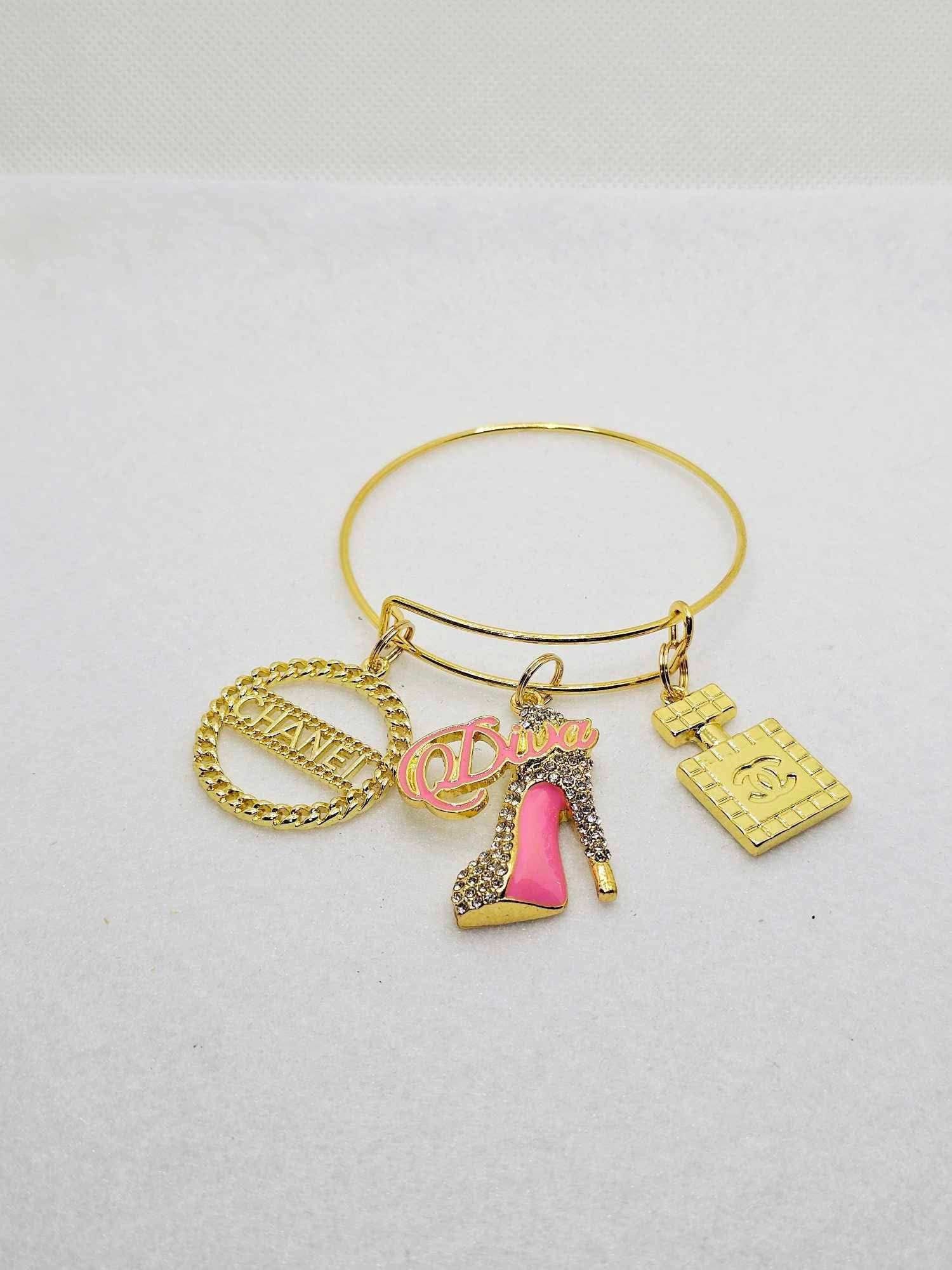 Gold Charm Bangles