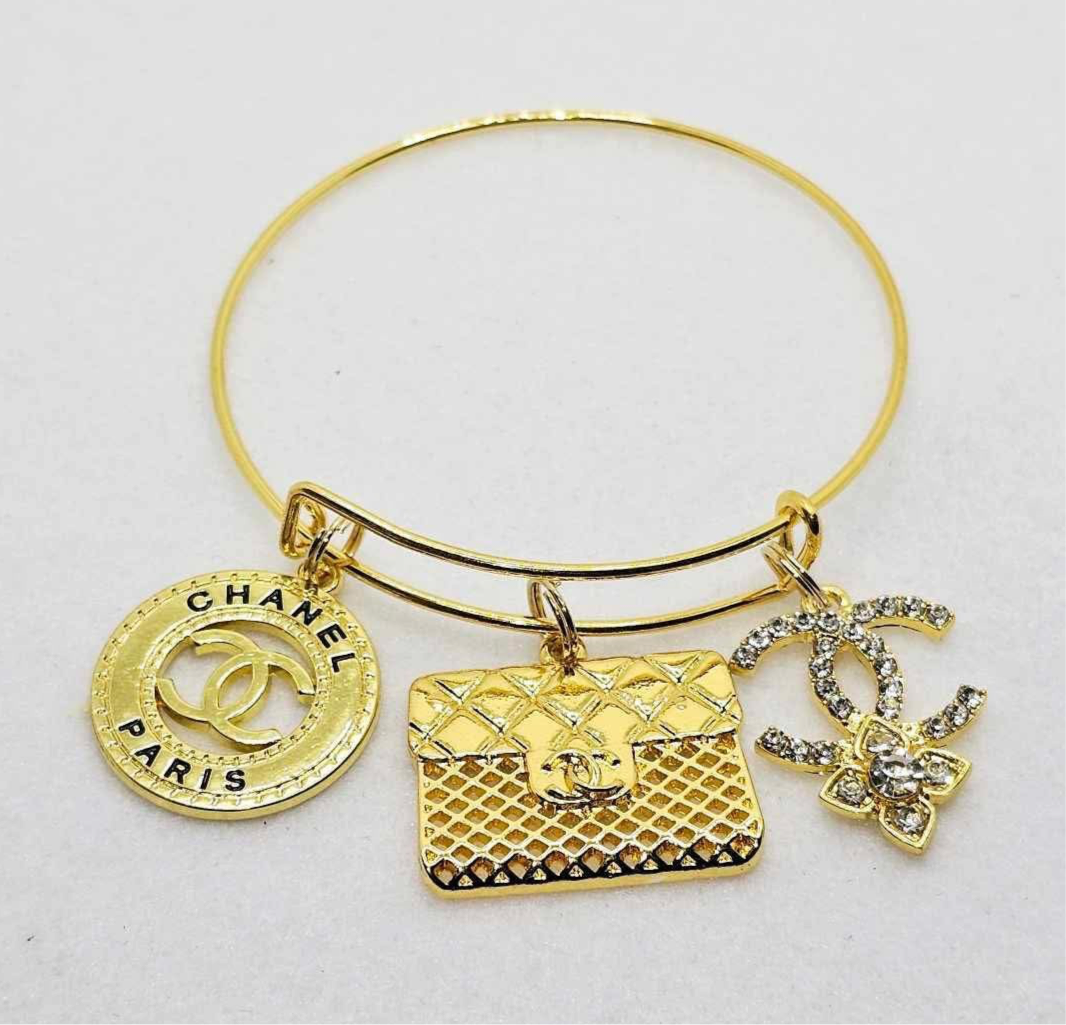 Gold Charm Bangles