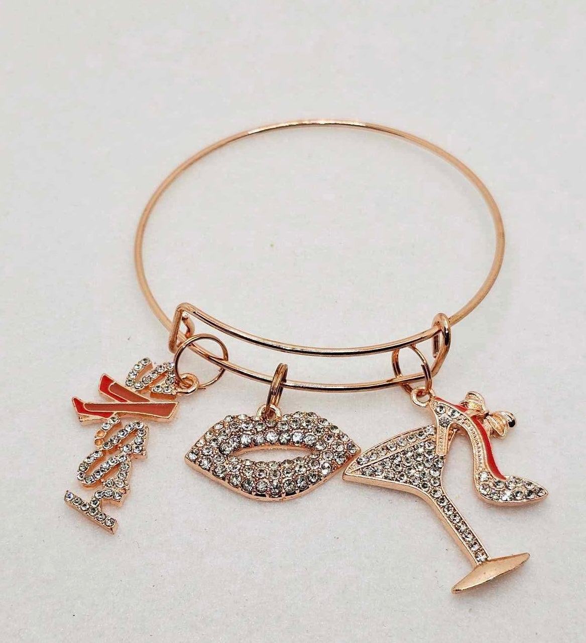Rose Gold Charm Bangles