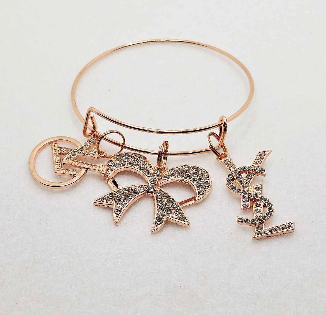 Rose Gold Charm Bangles