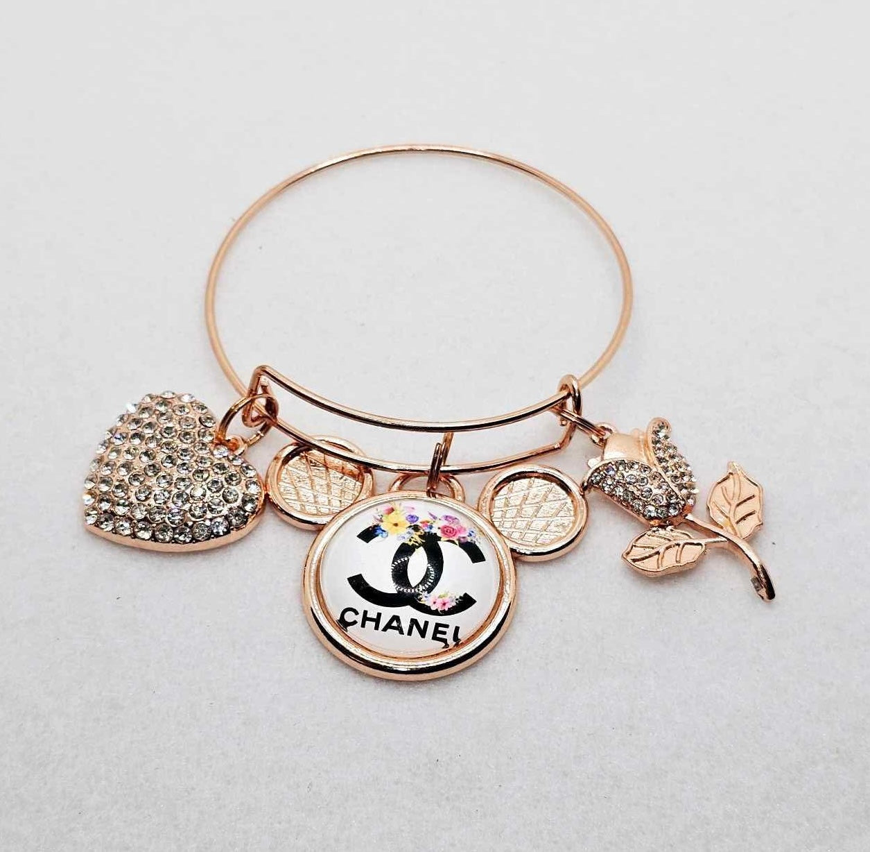Rose Gold Charm Bangles