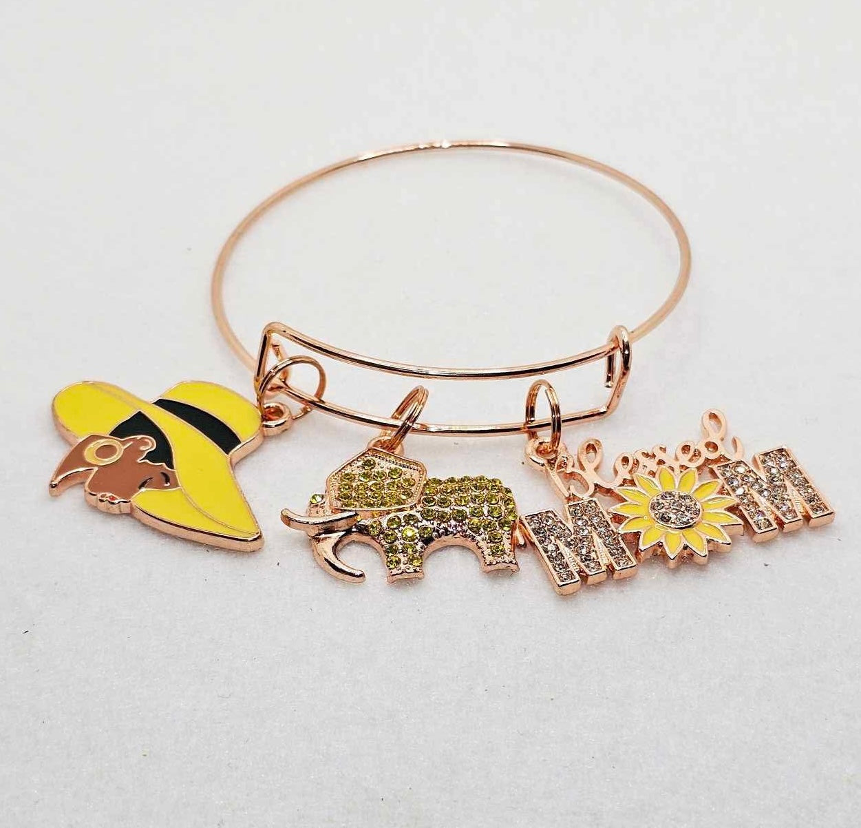 Rose Gold Charm Bangles