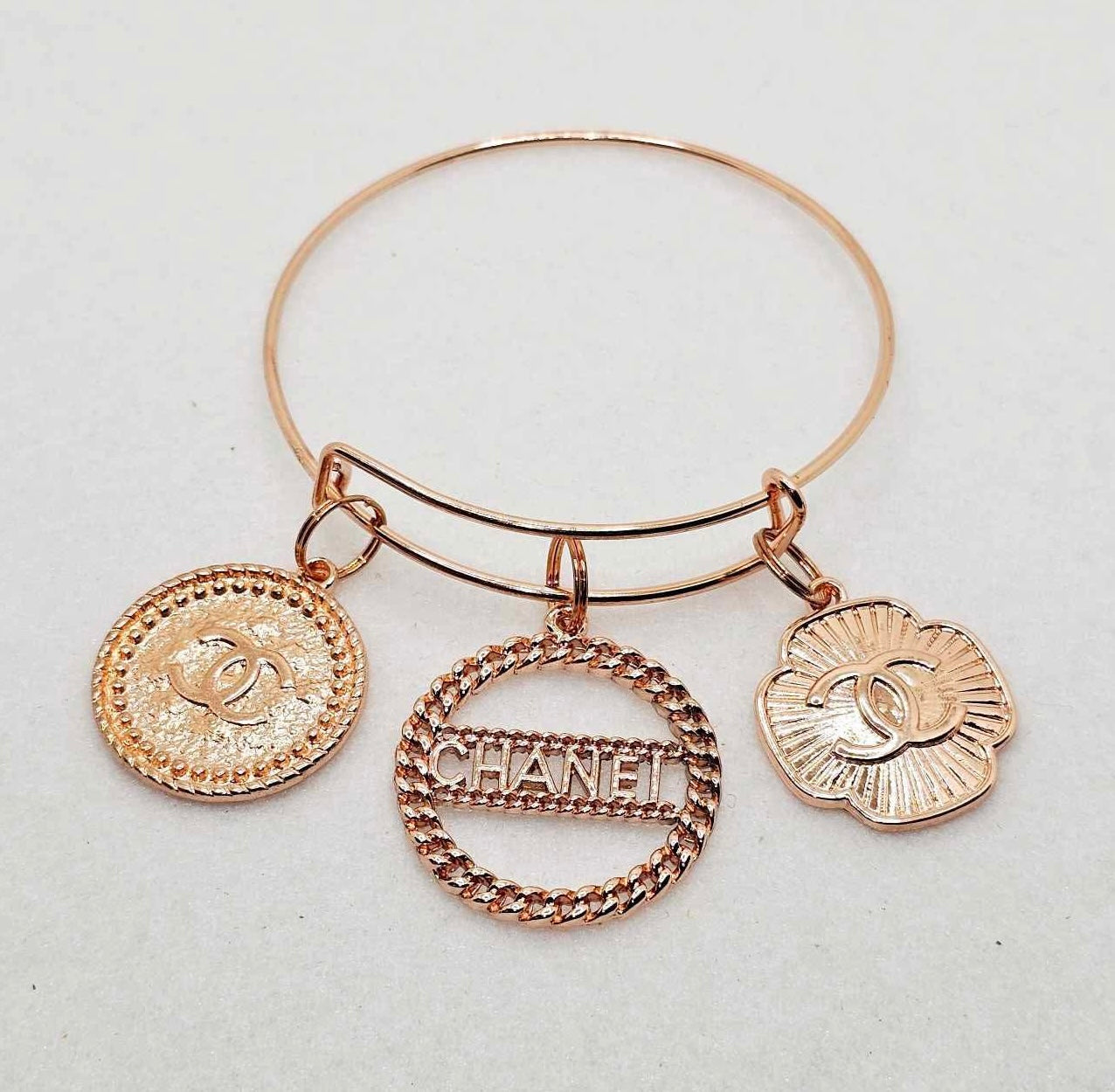 Rose Gold Charm Bangles