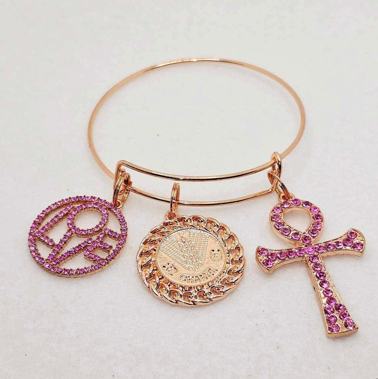 Rose Gold Charm Bangles