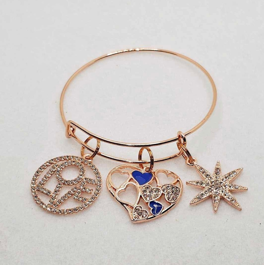 Rose Gold Charm Bangles