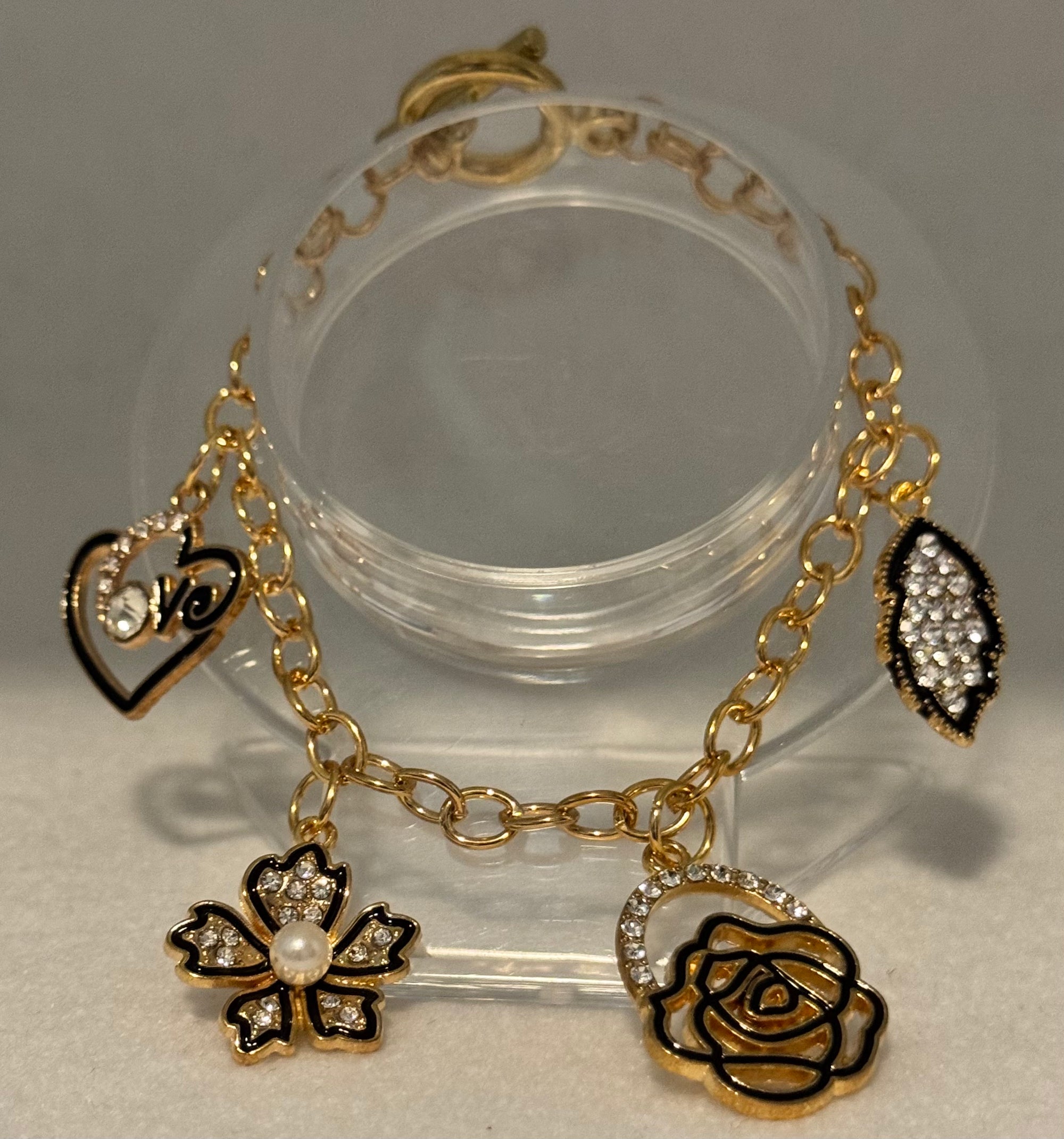 Gold Chain link Charm Bracelets