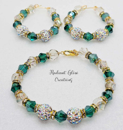 Beaded Crystal Bracelets & Earrings
